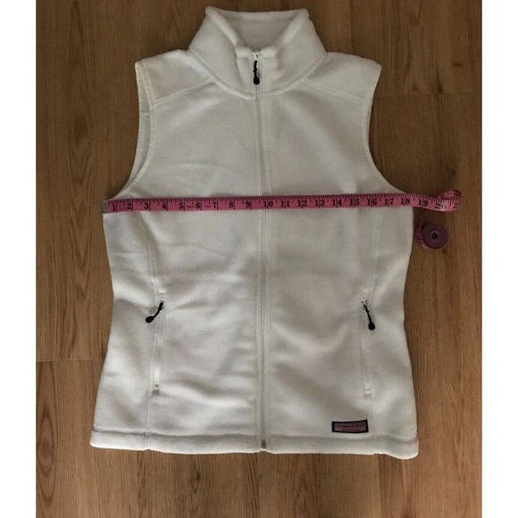 Vineyard Vines Westerly Fleece Sleeveless Zip Closure Vest White Size XS - Picture 10 of 10